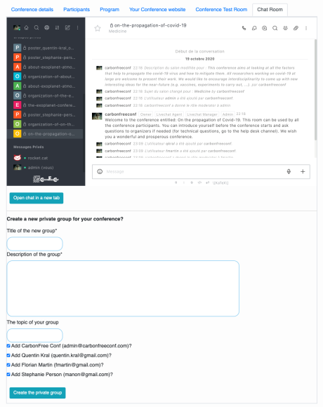 Checkout the chat rooms