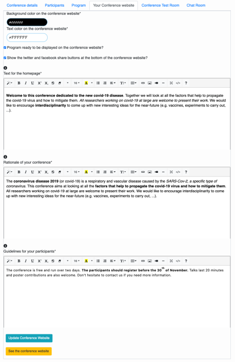 How to make your conference website?